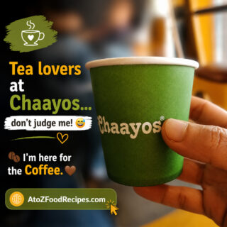 ☕ Tea lovers at Chaayos... don't judge me! 😅

I'm here for the coffee. 🤎

👉 Discover delicious veg food recipes at AtoZFoodRecipes.com | Lin in Bio

#AtoZFoodRecipes #CoffeeLover #Chaayos #CoffeeTime #CafeVibes