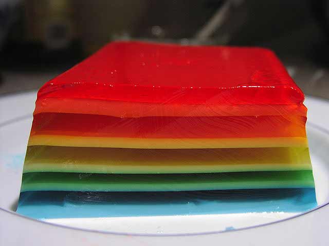 Rainbow Jelly Pudding