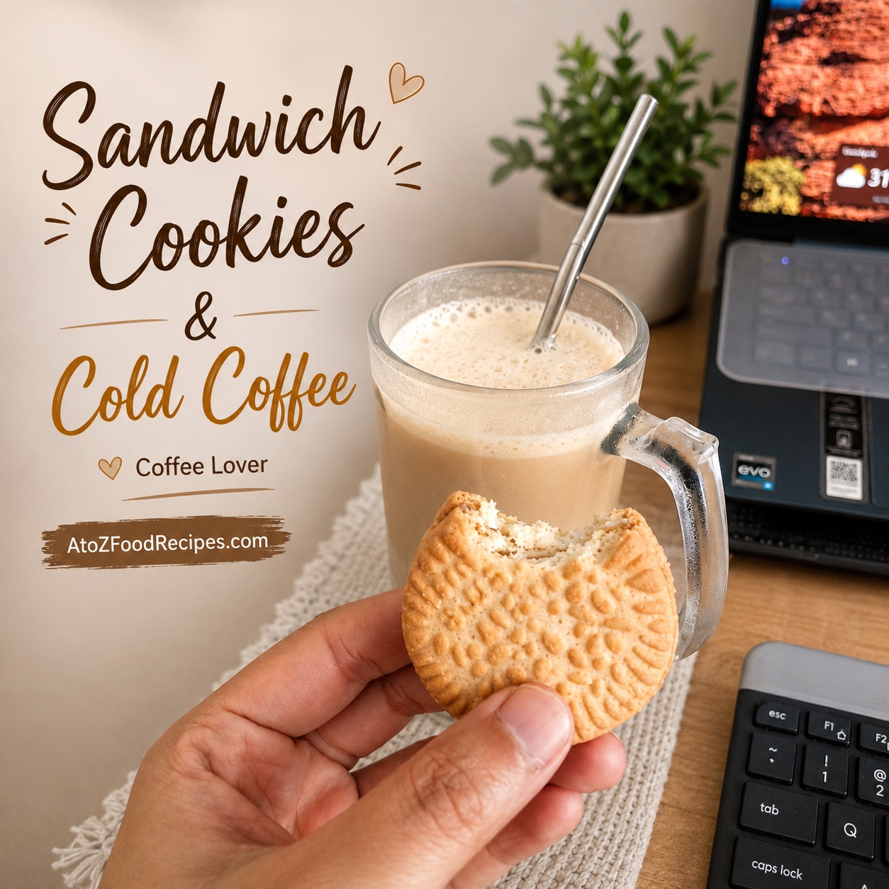 ☕🍪 Work feels better with cold coffee and sandwich cookies!

The perfect little break when you need a sweet boost during a busy day. 🤎

👉 Discover veg food recipes at AtoZFoodRecipes.com | Link in Bio

#ColdCoffee #SandwichCookies #CoffeeLover #SnackTime #AtoZFoodRecipes