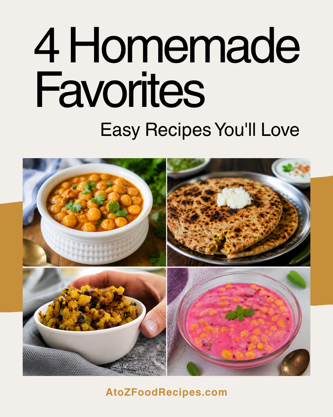 🍽️ Why settle for one favorite when you can enjoy a whole platter of deliciousness?

From comforting White Chana Curry and Roasted Aloo Paratha to Indian Spiced Mashed Potatoes and refreshing Beetroot Raita, every dish tells a story of homemade flavors and simple ingredients.

Tired of cooking the same meals every week? Add variety to your table with easy, flavorful recipes your family will love.

👉 Explore these recipes and many more at AtoZFoodRecipes.com | Link in Bio

#AtoZFoodRecipes #IndianRecipes #HomeCooking #FoodLovers #EasyRecipes