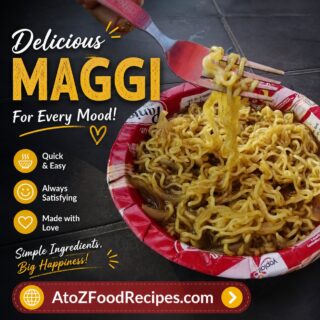 🍜 Craving something quick and comforting? A hot bowl of Maggi is all you need to satisfy those instant hunger cravings!

👉 Get easy food recipes at AtoZFoodRecipes.com | Link in Bio

#AtoZFoodRecipes #Maggi #QuickMeals #ComfortFood #EasyRecipes