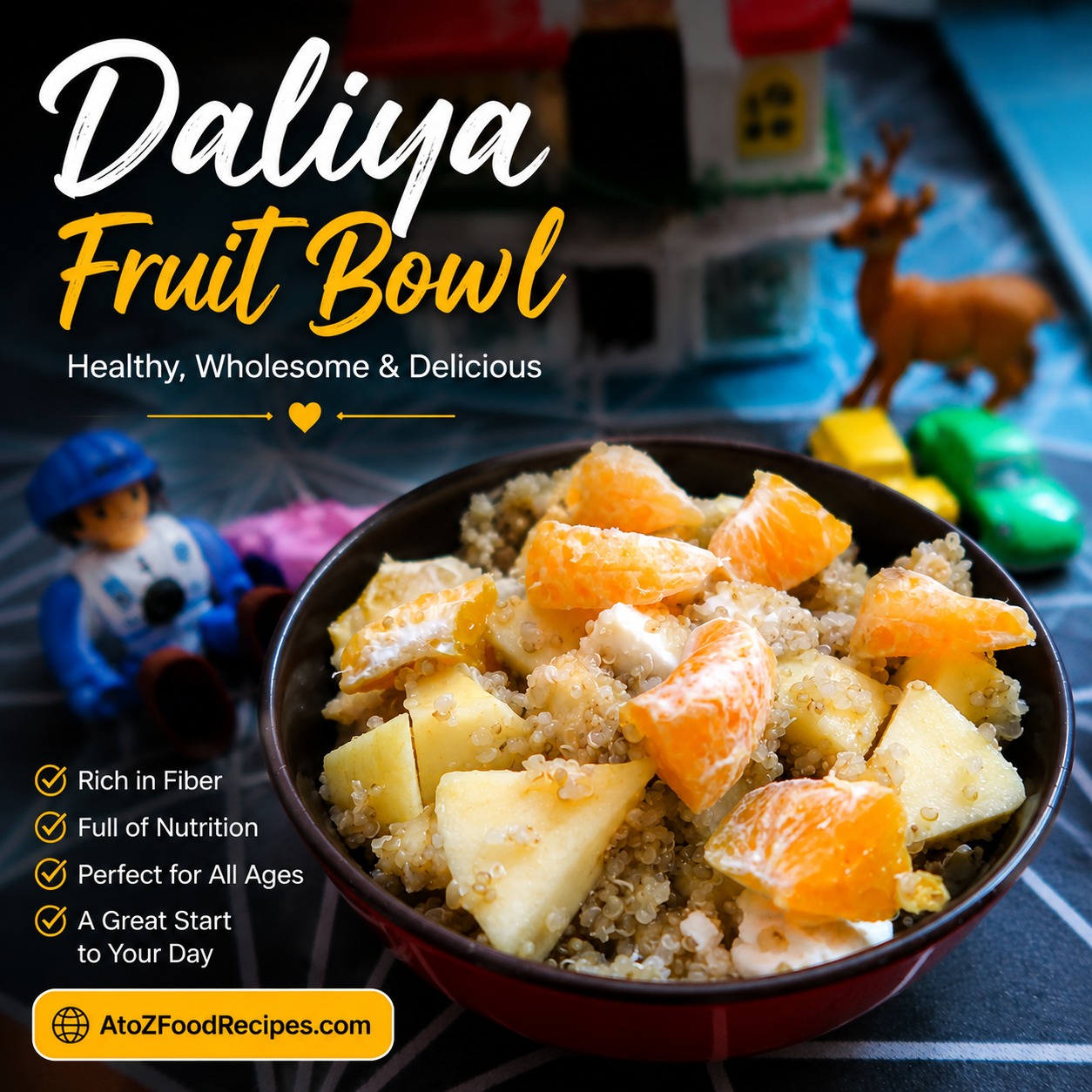 Start your morning with a bowl full of goodness! 🥣🍊✨

A wholesome Daliya Fruit Bowl is packed with colorful fruits and feel-good nutrition to brighten your day. Sometimes, the simplest breakfast ideas are the most satisfying.

What's your favorite fruit to add to a breakfast bowl? 🍎🍌🍇 Tell us in the comments!

👉 Discover Veg Food Recipes at AtoZFoodRecipes.com | Link in Bio

#AtoZFoodRecipes #HealthyBreakfast #BreakfastIdeas #FoodInspiration #HealthyEating