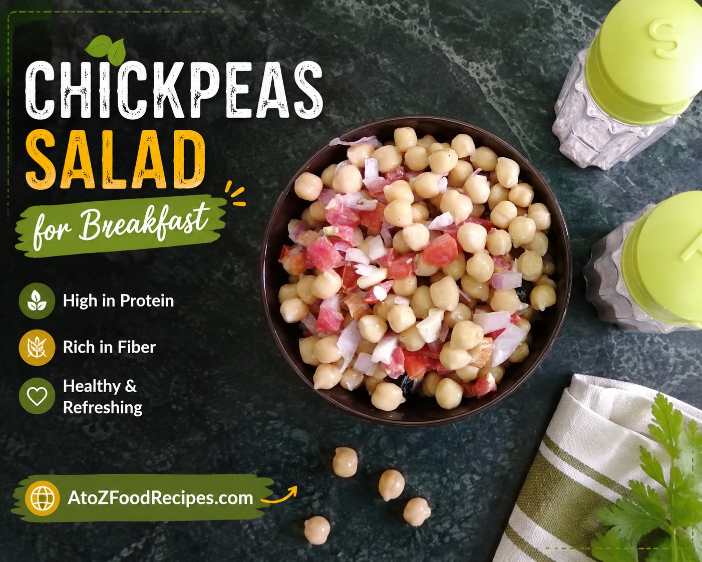 🥗 Tired of boring breakfasts? Start your day with this fresh, protein-packed Chickpeas Salad that keeps you full and energized!

👉 Find the full recipe at AtoZFoodRecipes.com | Link in Bio

#ChickpeasSalad #HealthyBreakfast #ProteinPacked #HealthyRecipes #AtoZFoodRecipes
