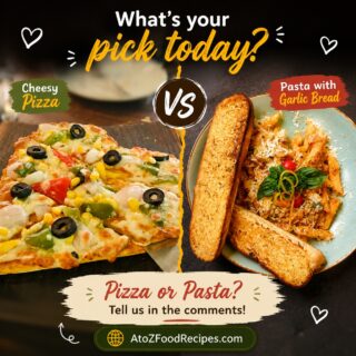 🍕🍝 Tough food choice!

If both were in front of you right now, what would you pick: cheesy pizza or pasta with garlic bread? 😍👇

🌐 Explore Veg Food Recipes at AtoZFoodRecipes.com | Link in Bio

#PizzaLovers #PastaLovers #FoodChoice #VegFood #AtoZFoodRecipes