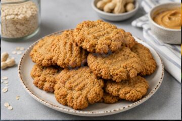 Eggless Peanut Butter Oatmeal Cookies