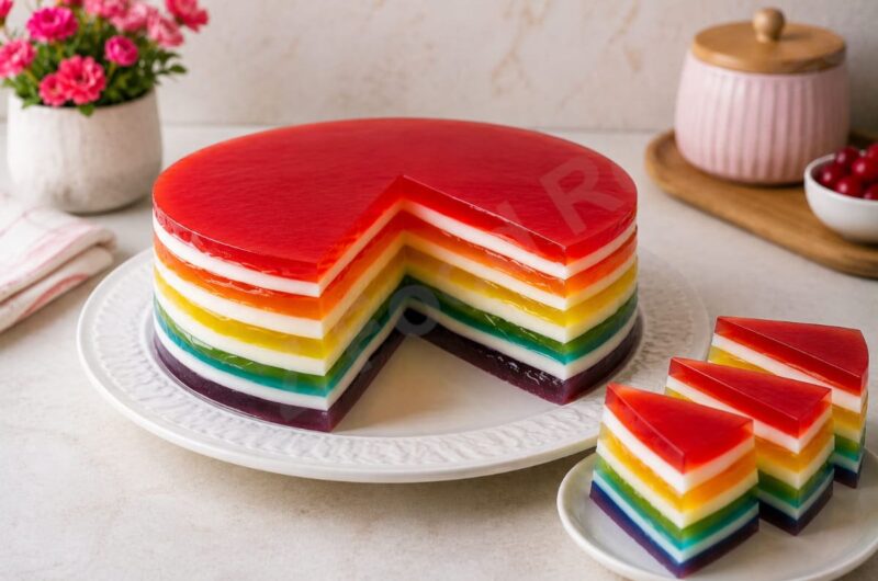 Rainbow Jelly Pudding